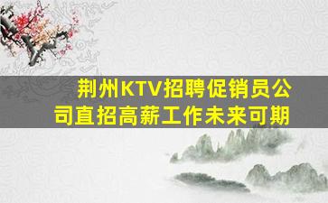 荆州KTV招聘促销员公司直招高薪工作未来可期